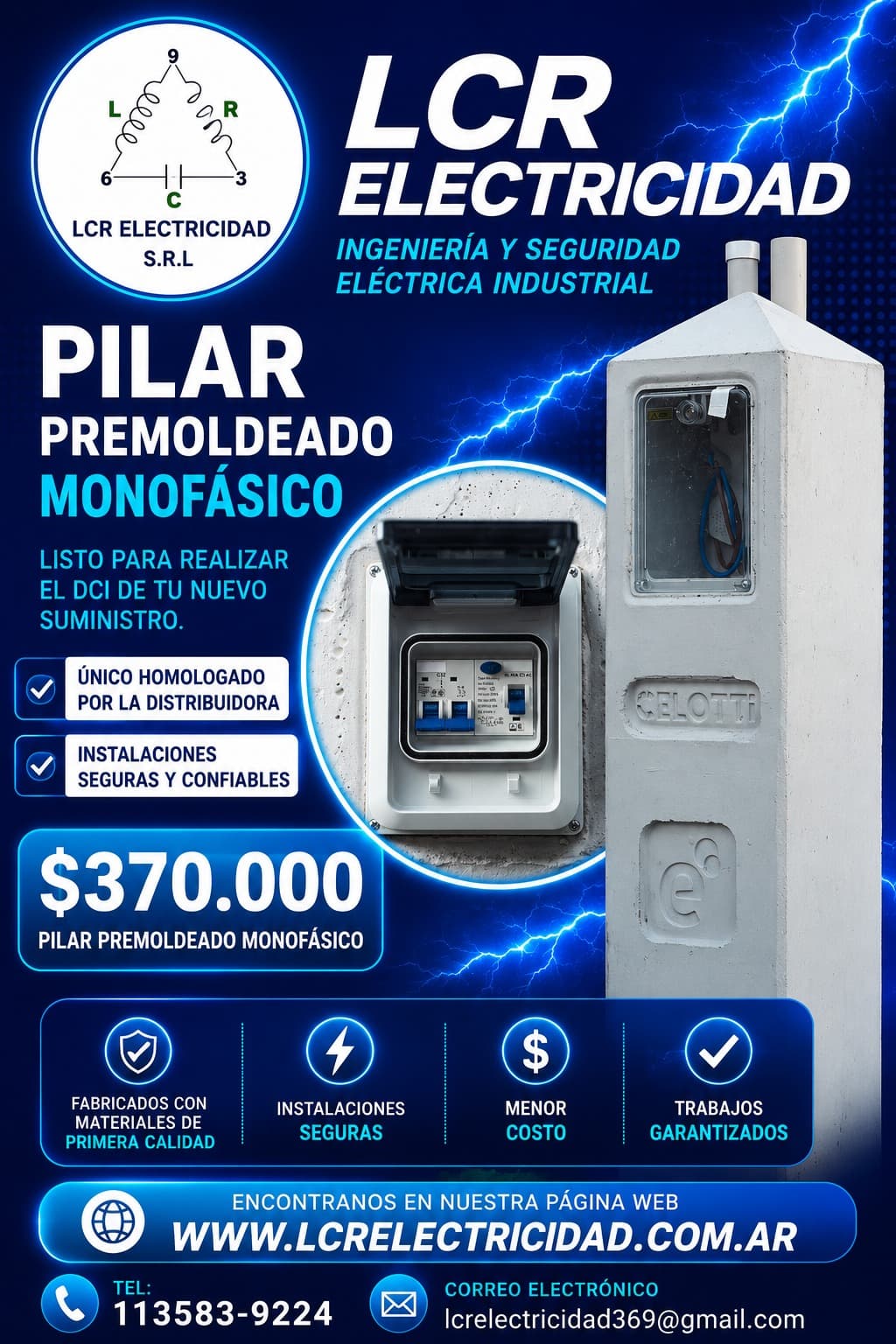 Pilar Premoldeado Monofásico - Información Adicional
